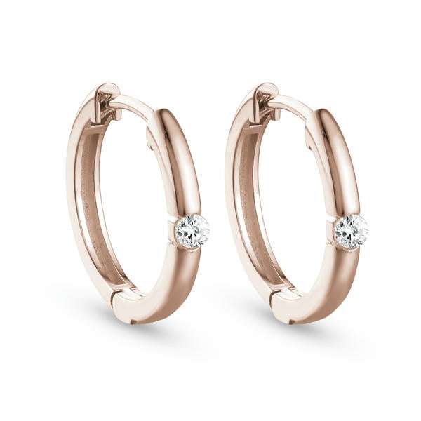 Tension Set Diamond Huggies