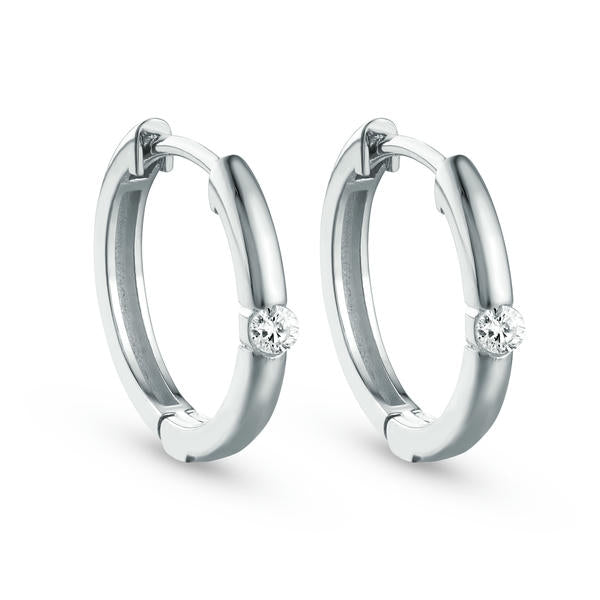 Tension Set Diamond Huggies