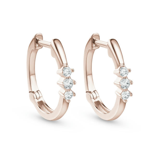 3-Stone Diamond Huggies