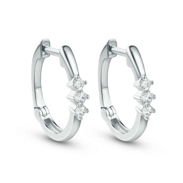 3-Stone Diamond Huggies