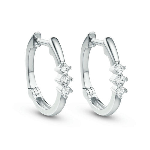 3-Stone Diamond Huggies