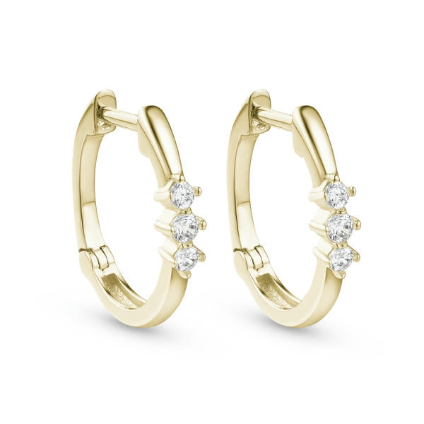 3-Stone Diamond Huggies