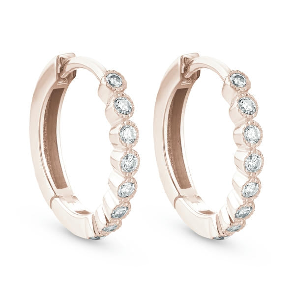 Classic Bezel-Set Diamond Huggies