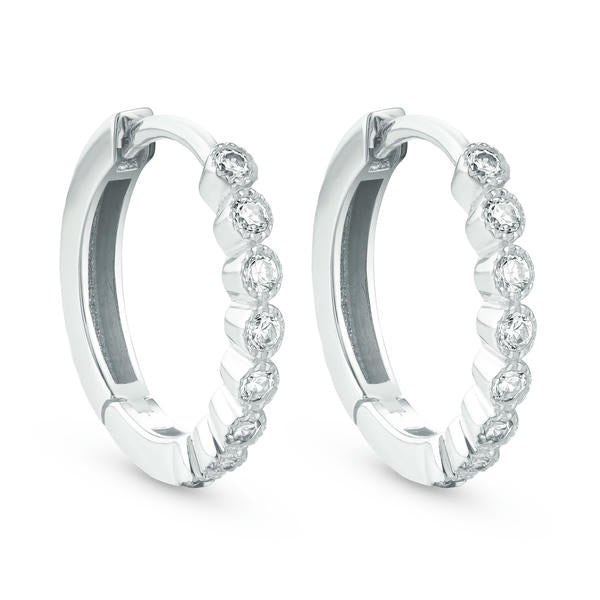 Classic Bezel-Set Diamond Huggies