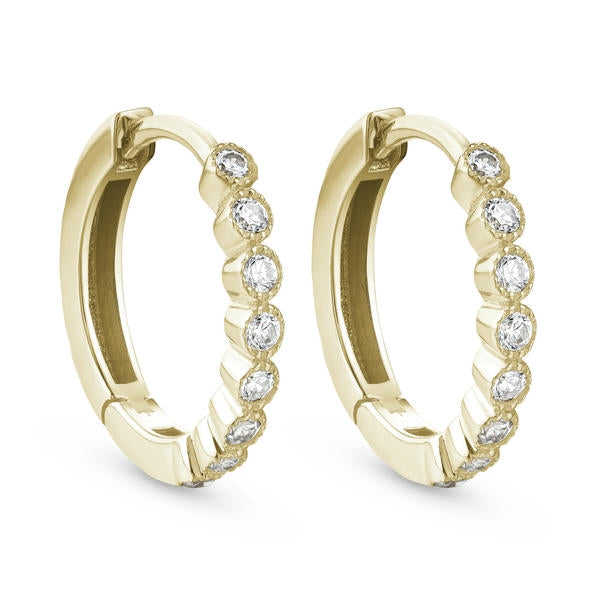 Classic Bezel-Set Diamond Huggies