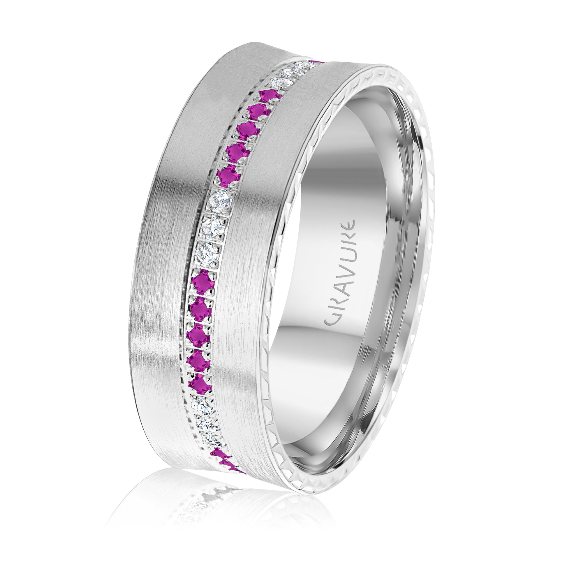 Ruby + Diamond Wedding Band