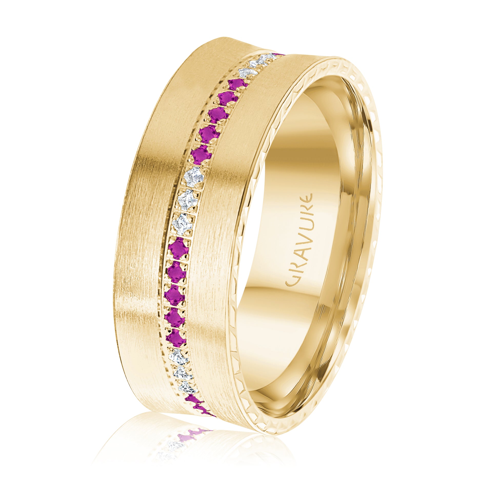 Ruby + Diamond Wedding Band