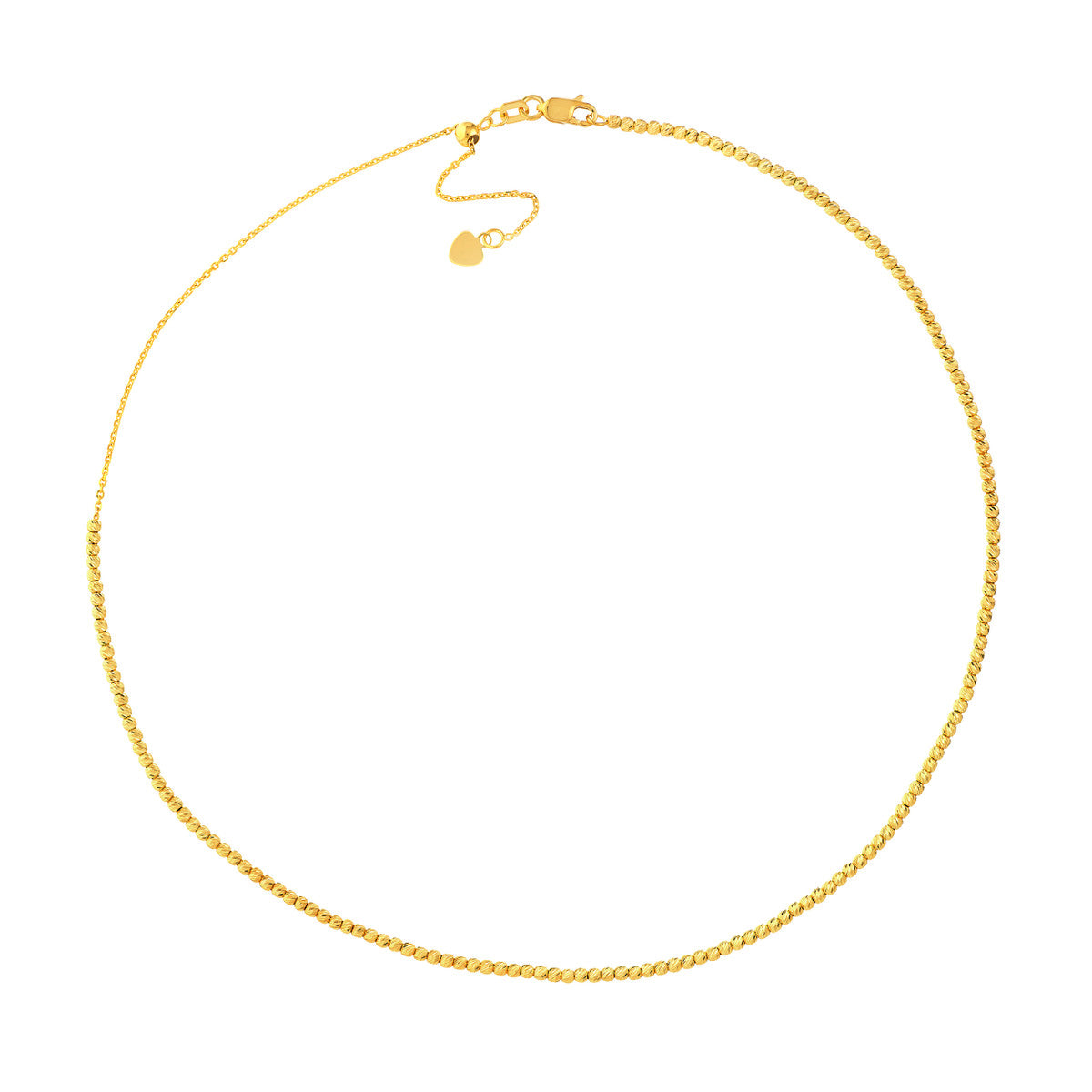 Diamond-Cut Bead Adjustable Choker