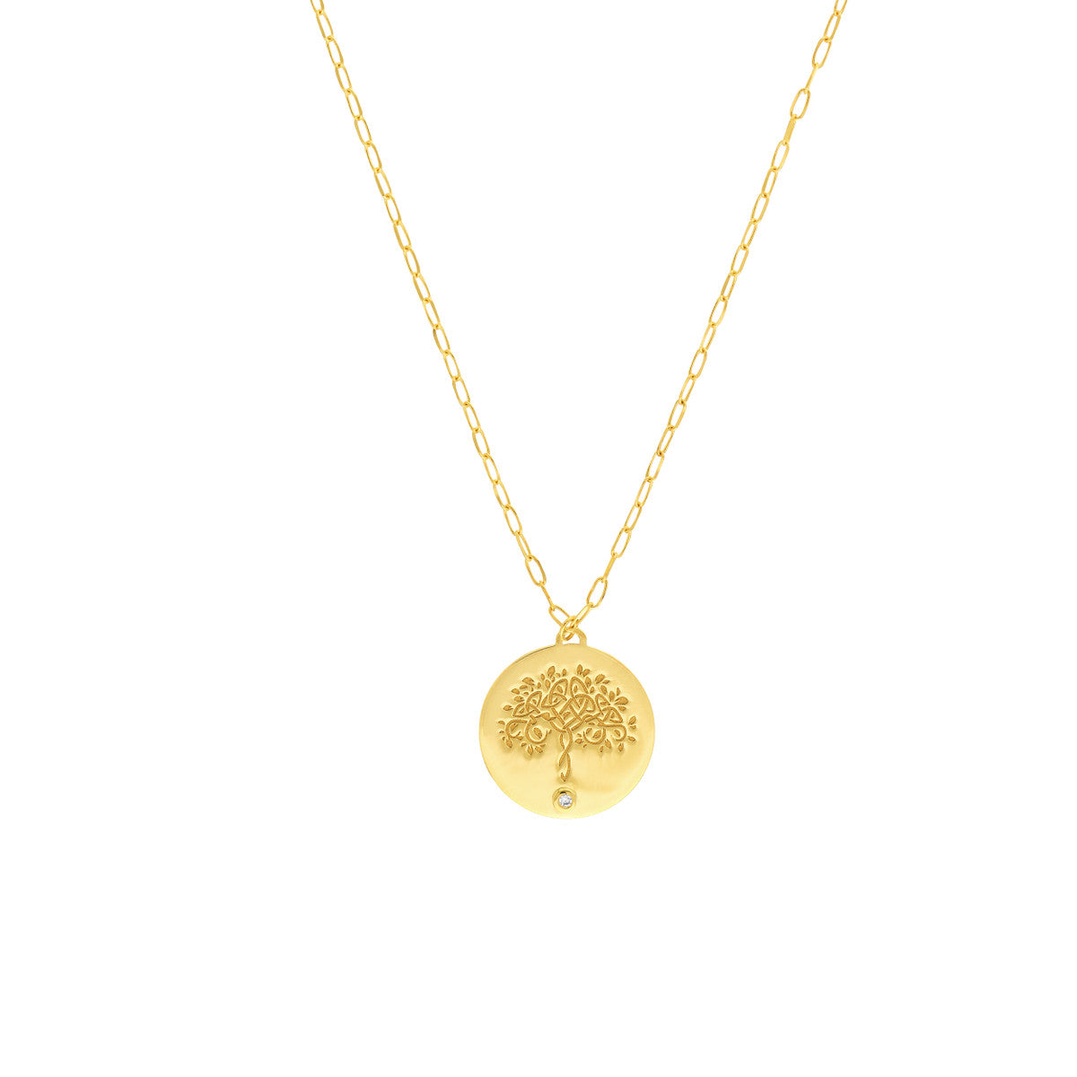 Diamond Tree of Life Medallion Necklace