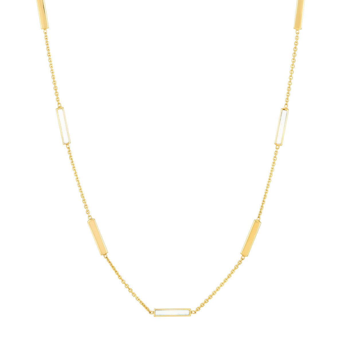 Enamel Alternating Bar Necklace