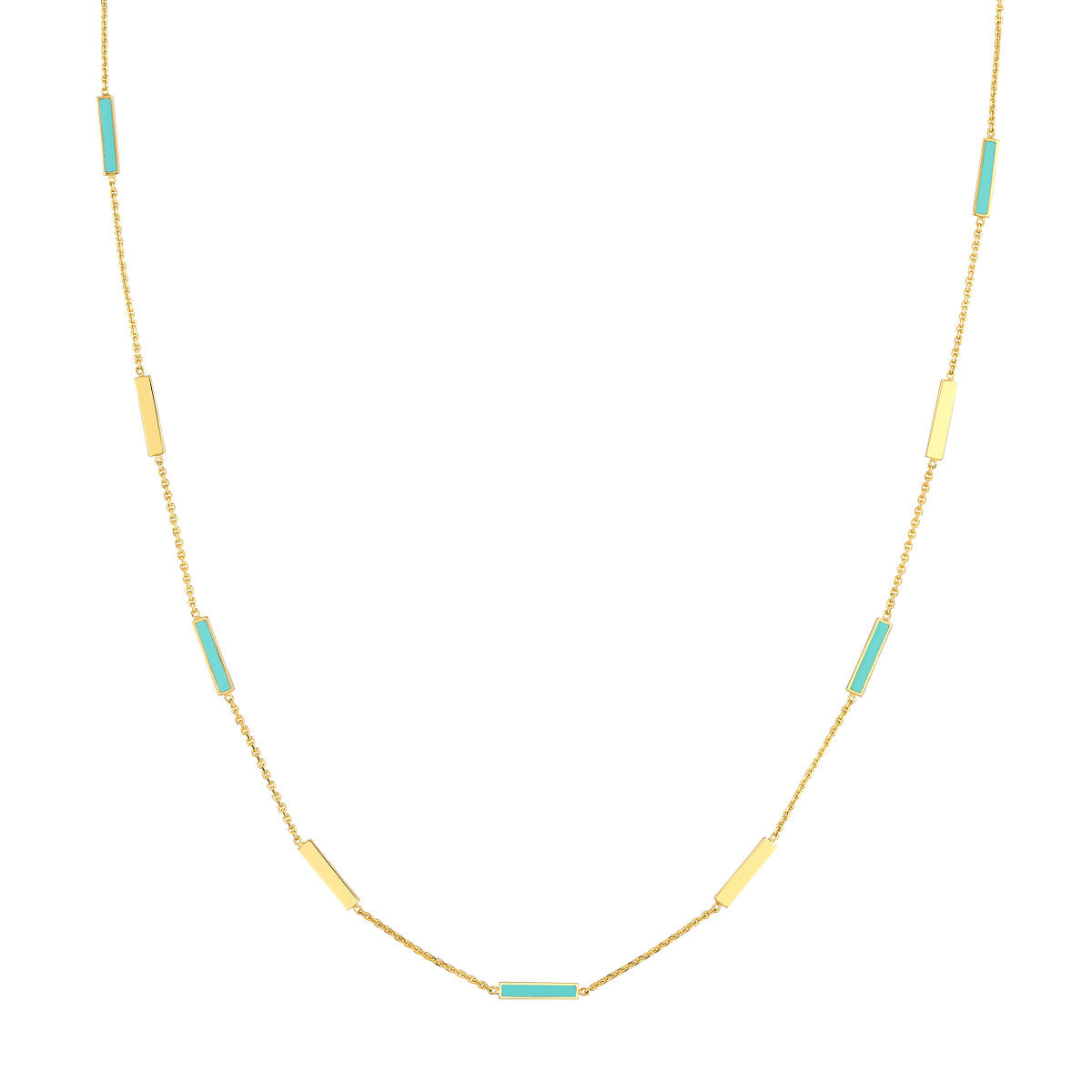 Enamel Alternating Bar Necklace