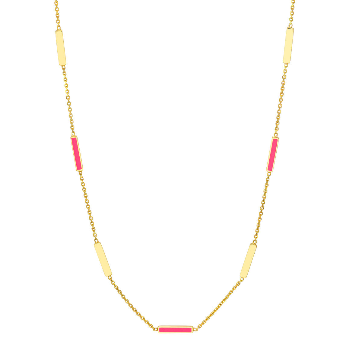 Enamel Alternating Bar Necklace