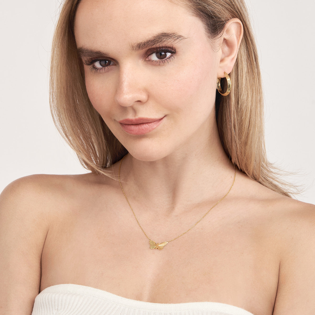 Fluted Butterfly Necklace