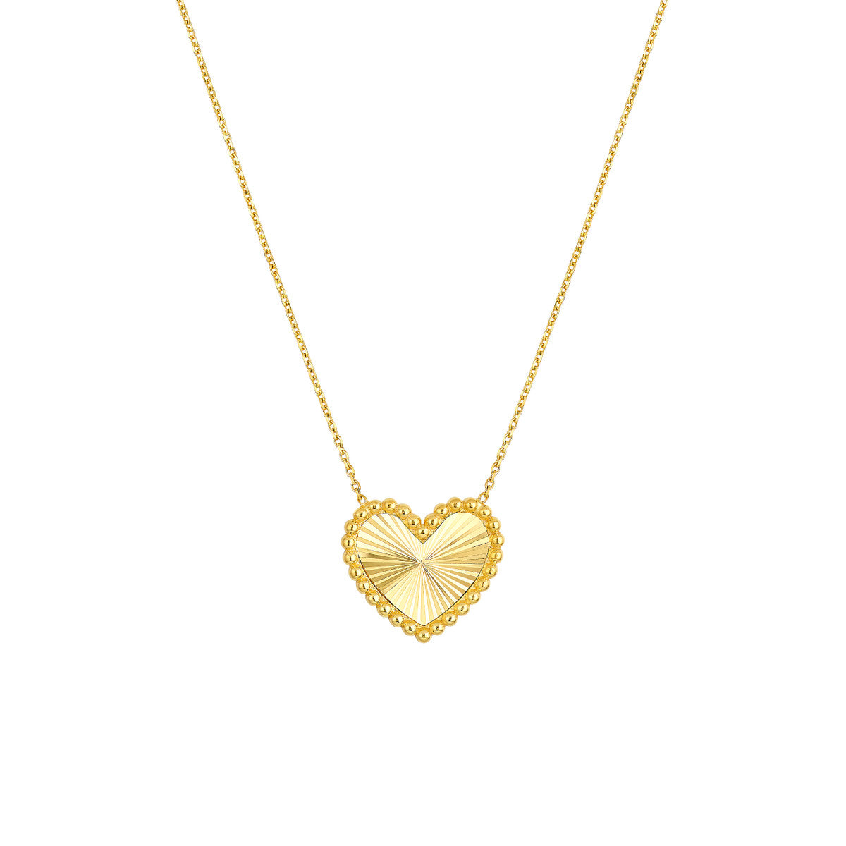 Beaded Border Radiant Heart Necklace