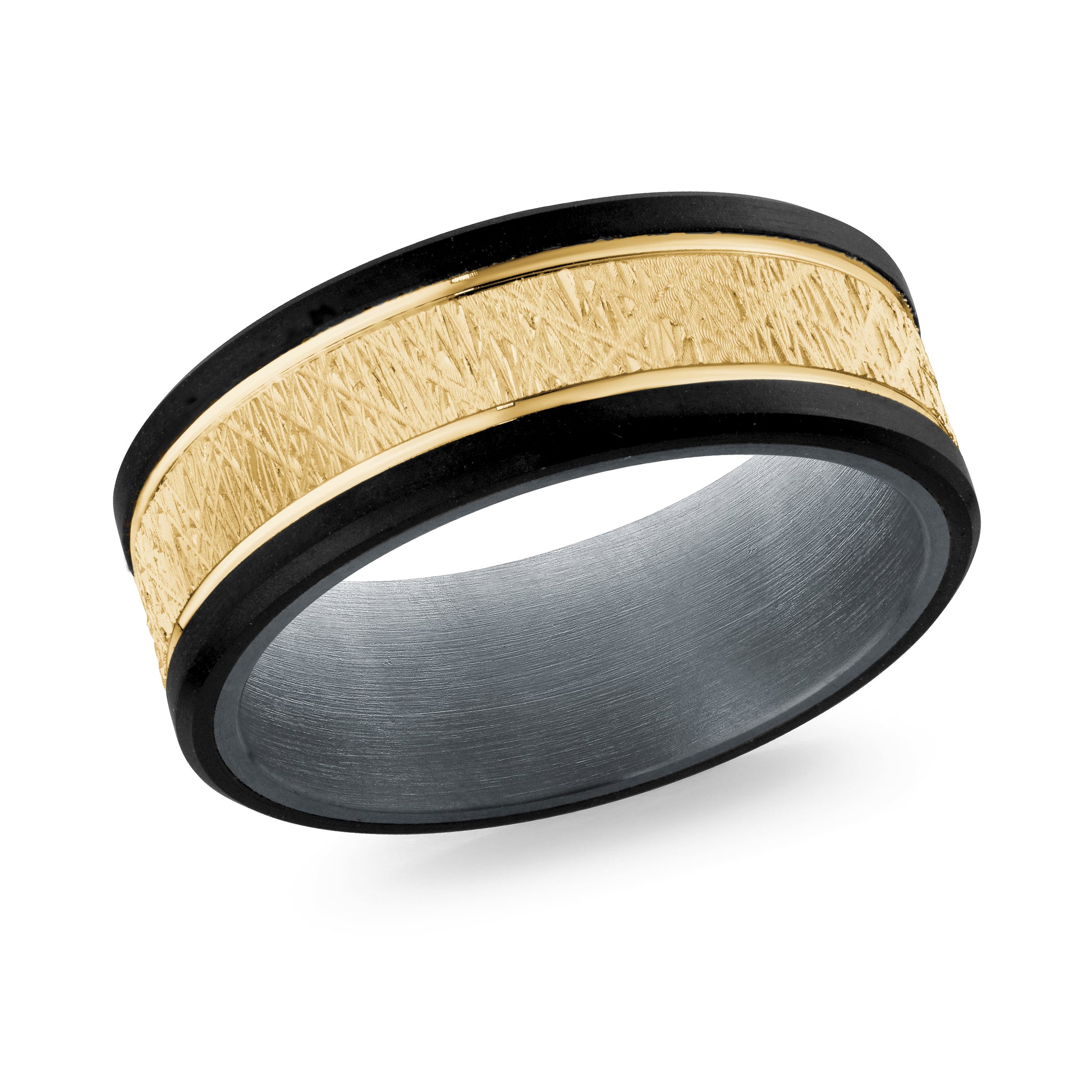 Carbon Fiber + Gold Wedding Band