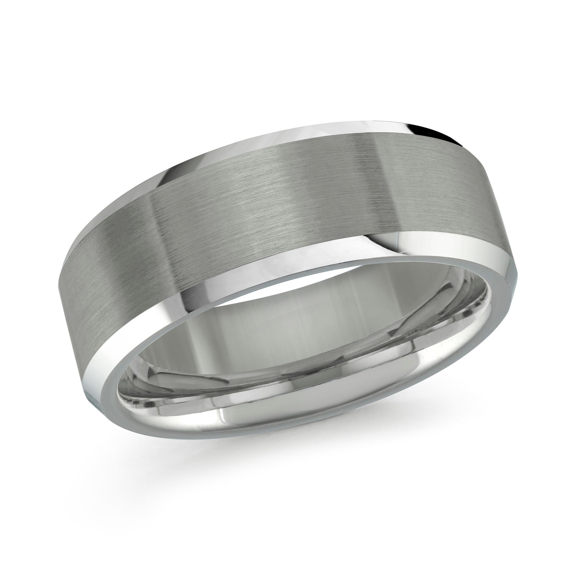 White Tungsten Wedding Band