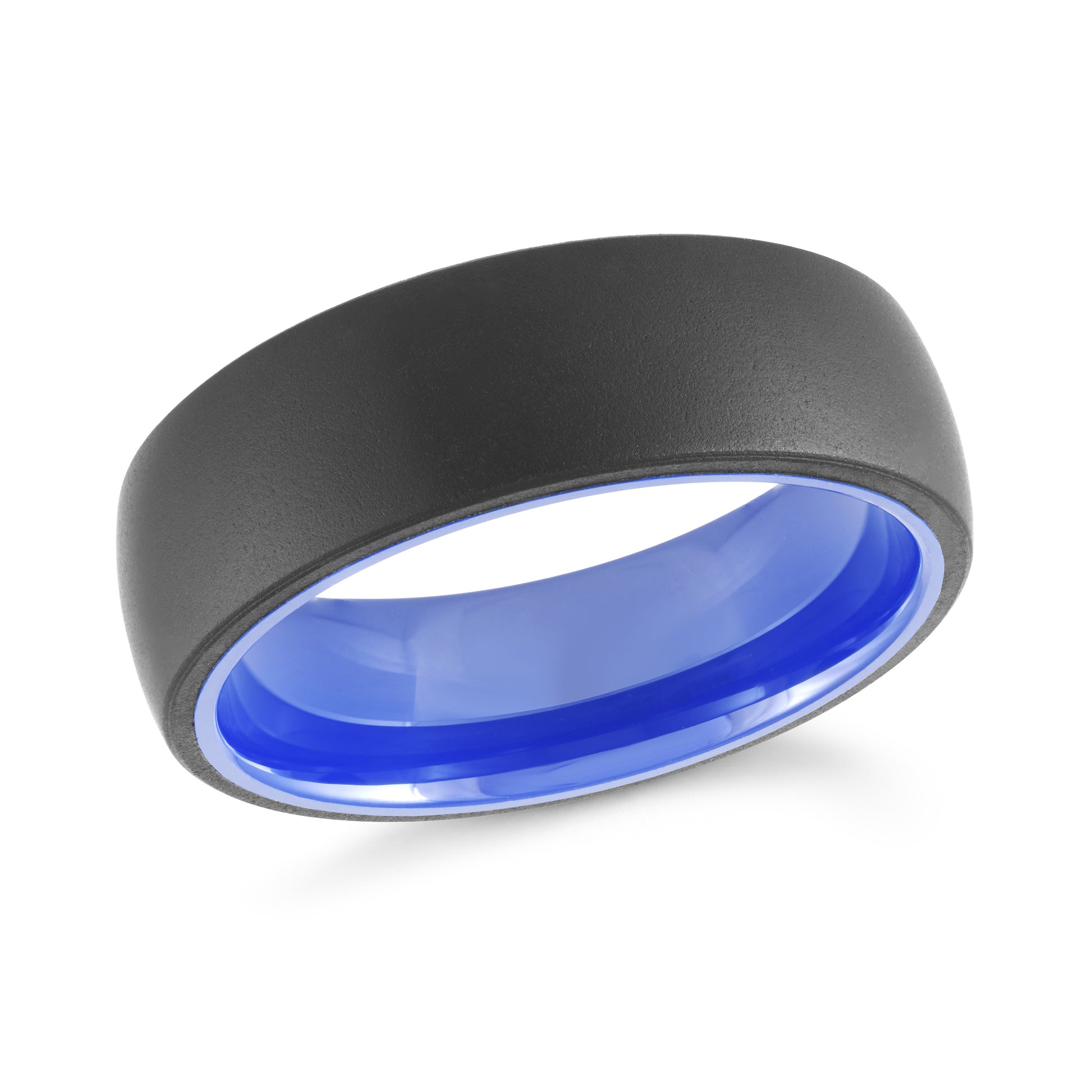Black Tungsten + Blue Enamel Wedding Band