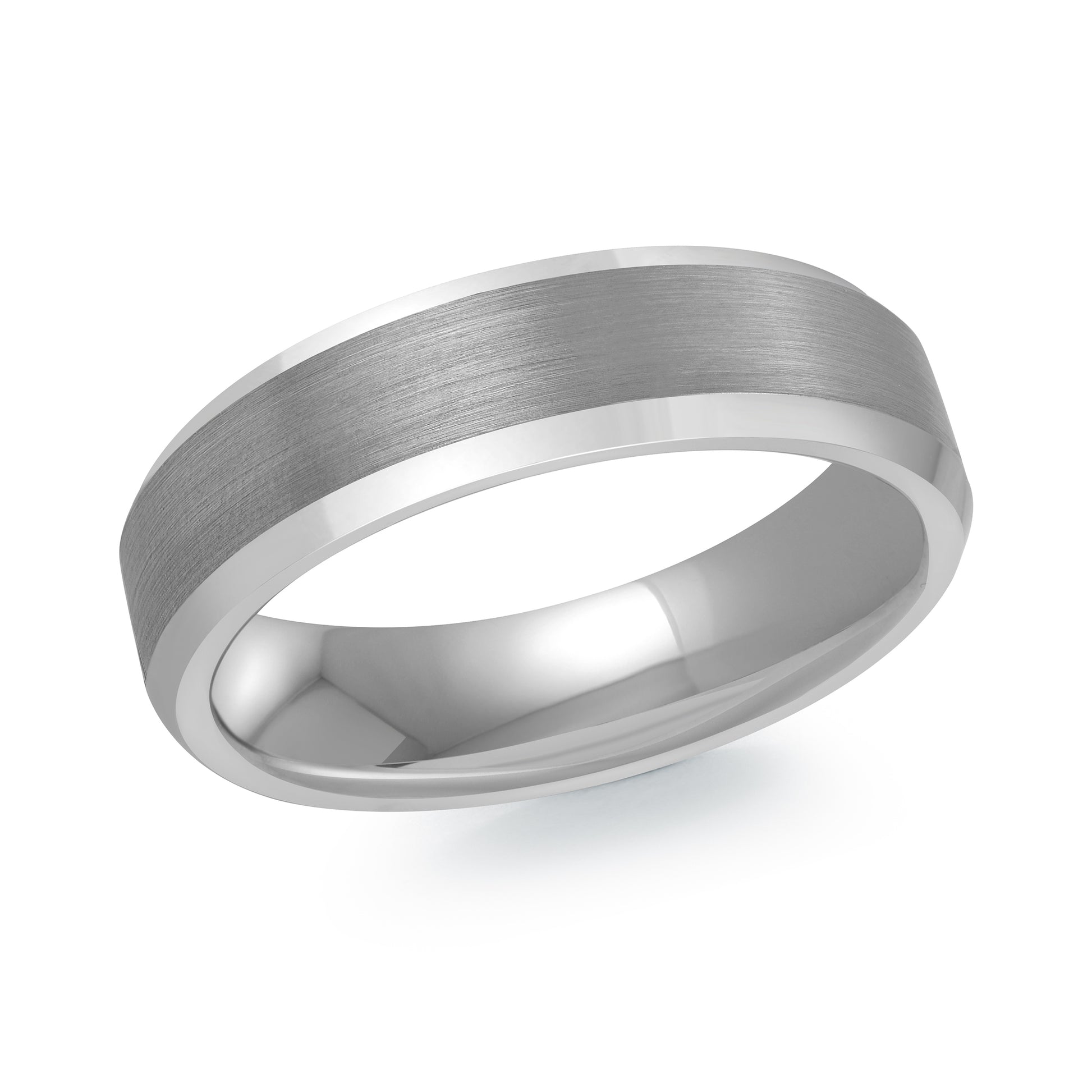 White Tungsten Wedding Band