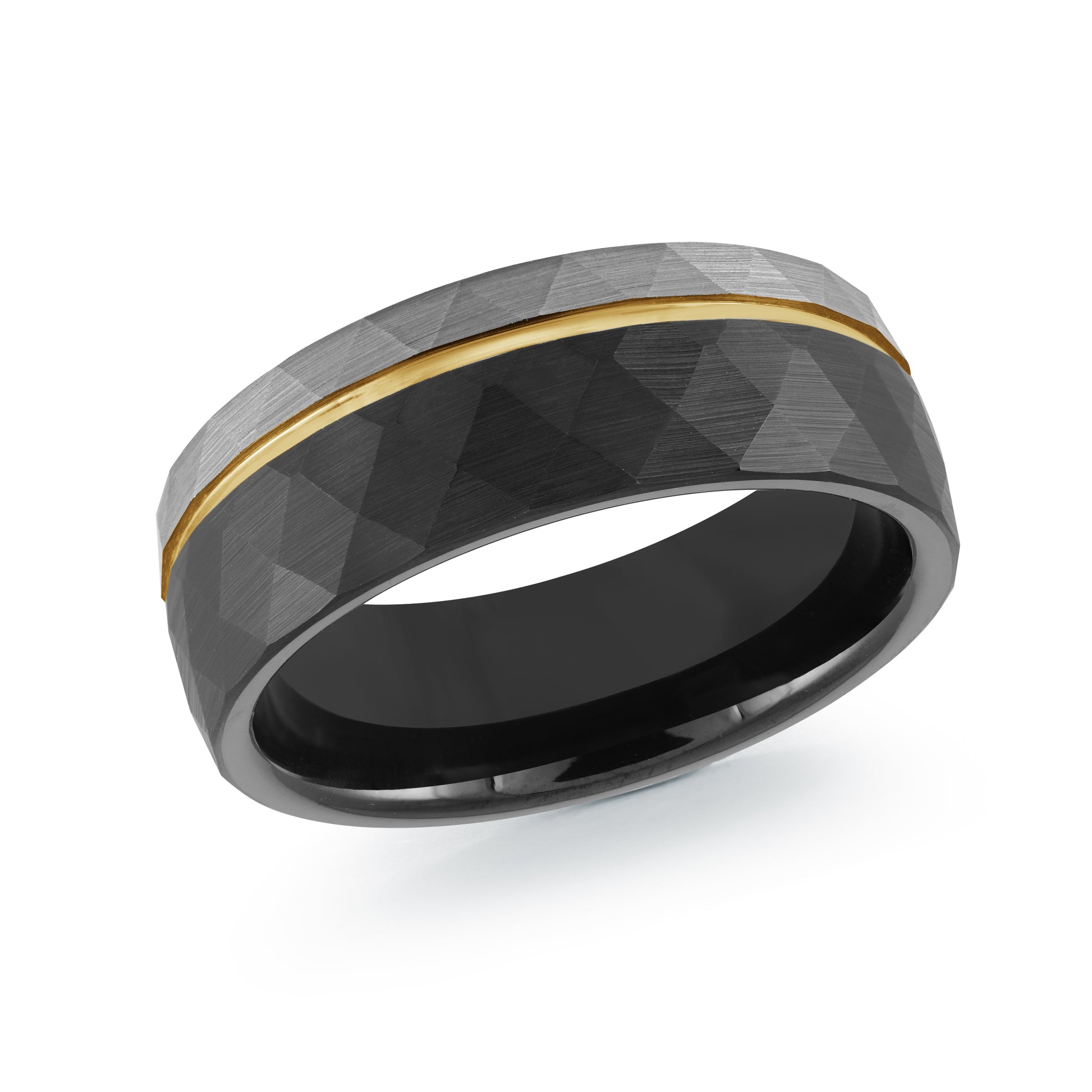 Tungsten Hammered Fusion Wedding Band