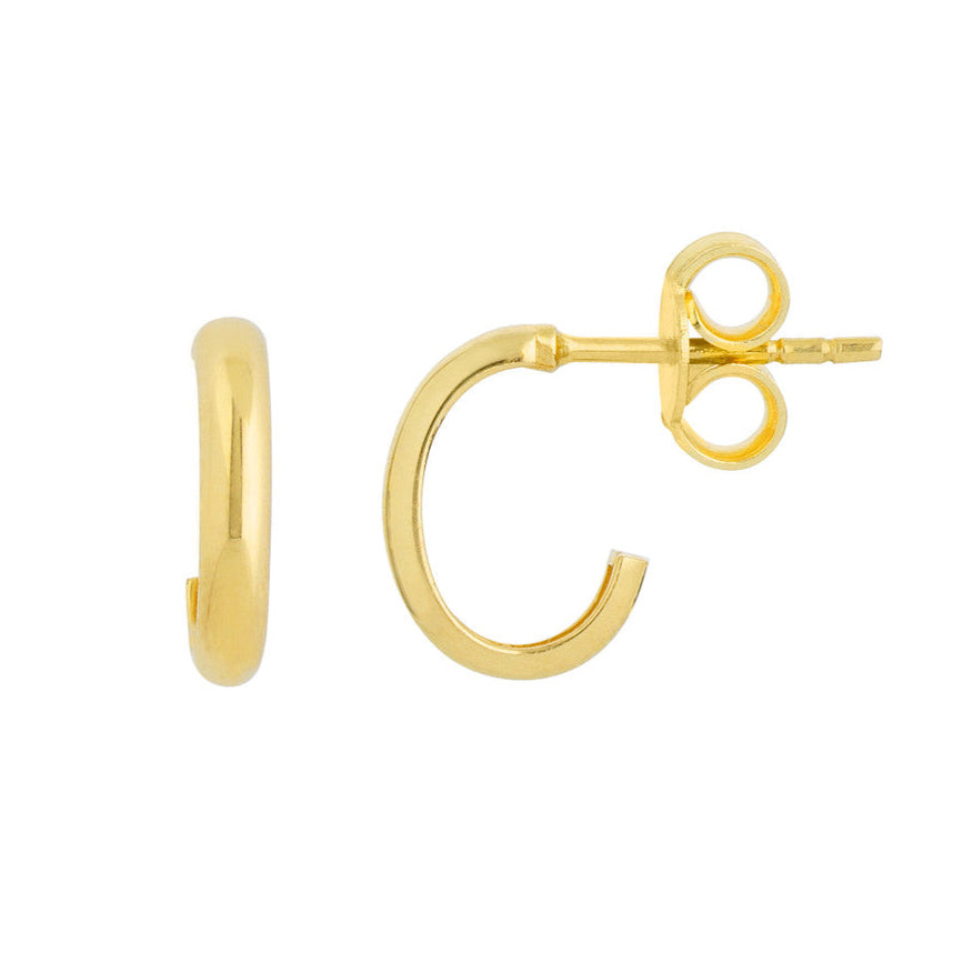 J-Shaped Huggie Earrings