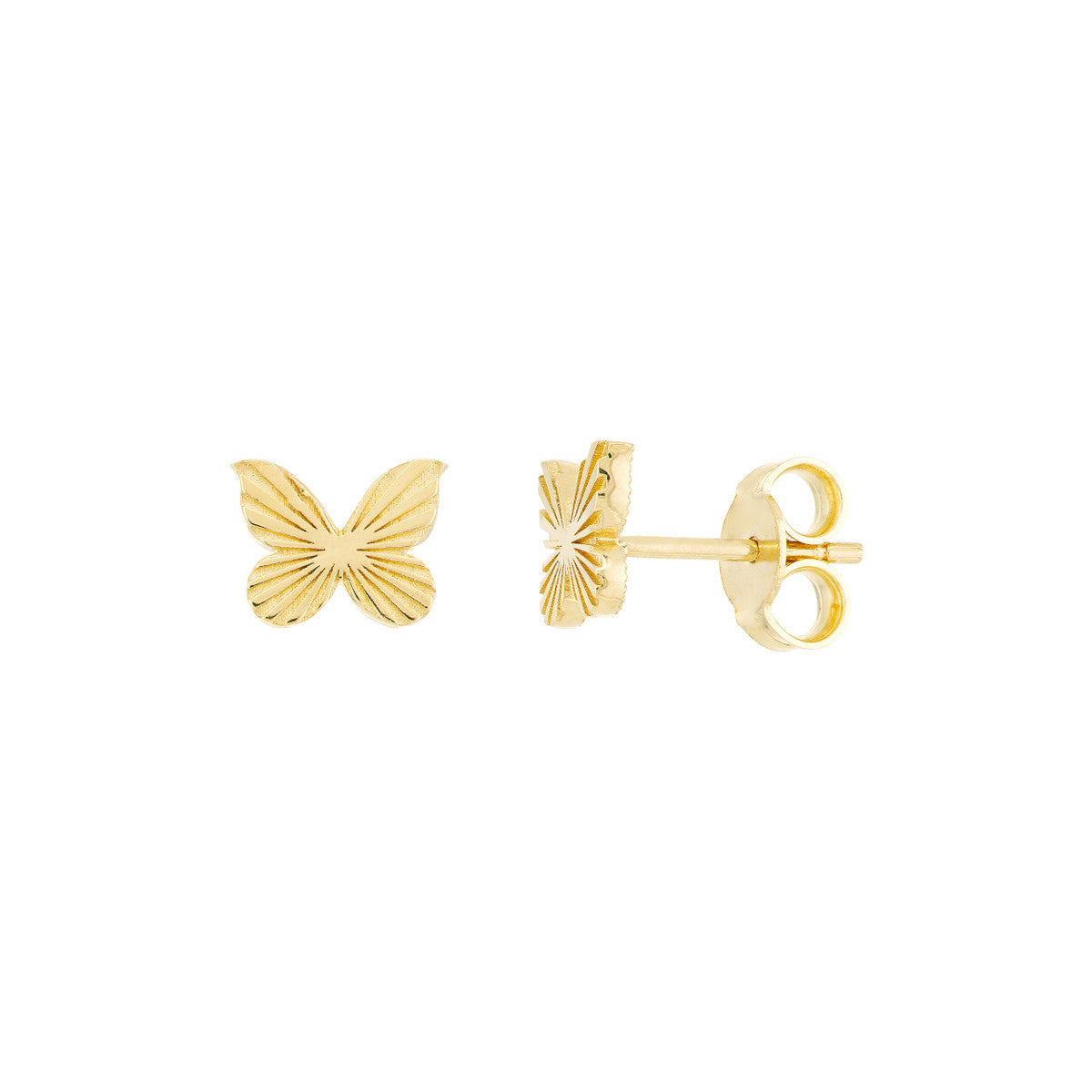 Fluted Butterfly Micro Stud