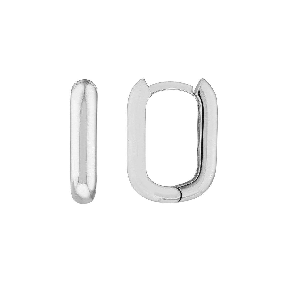 Oblong Polished Mini Hoops