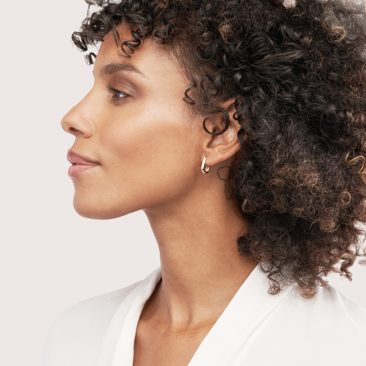 Oblong Polished Mini Hoops