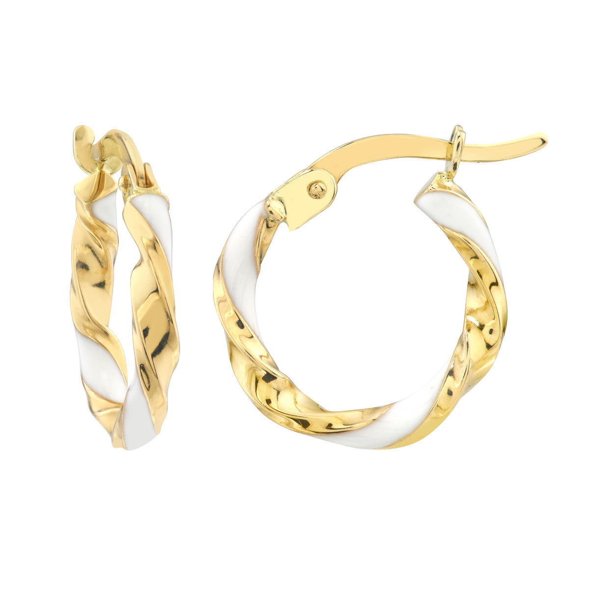 Enamel Round Twist Hoops