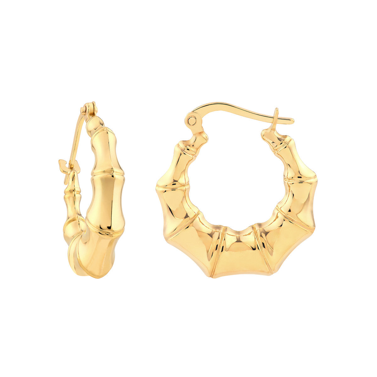 Bamboo Puff Hoop Earrings