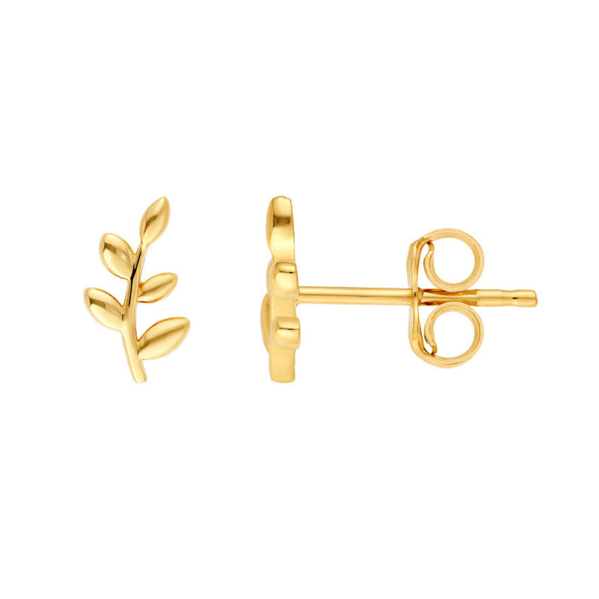 Leaf Branch Stud Earrings