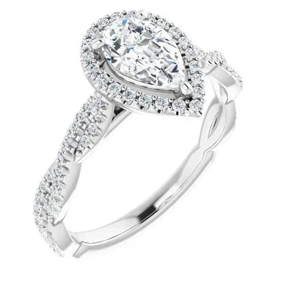 Charles & Colvard Moissanite Halo Ring - Biggar Diamonds