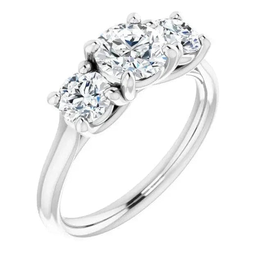 Charles & Colvard Moissanite Trinity Ring - Biggar Diamonds