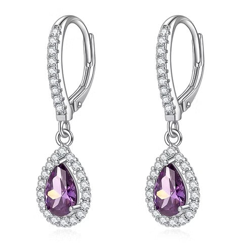 Sterling Silver + Cubic Zirconia Tear Drop Earrings