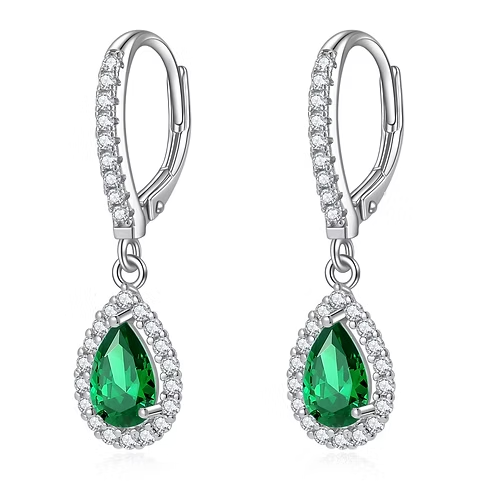 Sterling Silver + Cubic Zirconia Tear Drop Earrings