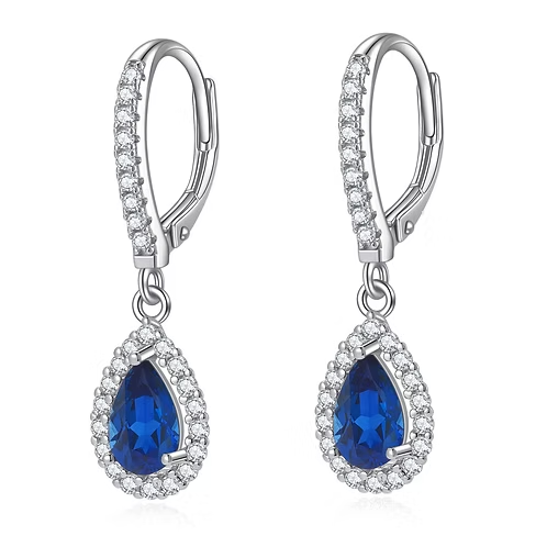 Sterling Silver + Cubic Zirconia Tear Drop Earrings