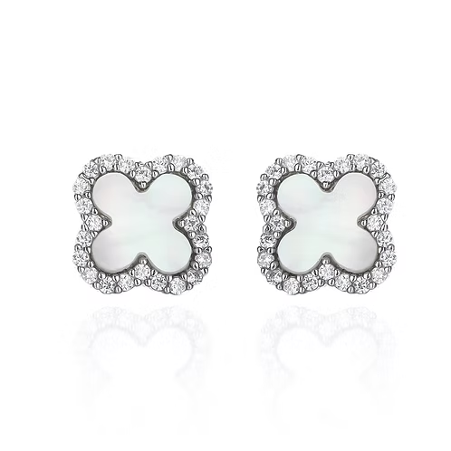 Sterling Silver Clover Studs