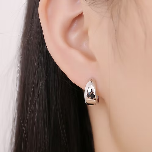 Sterling Silver Polished Tapered Huggies