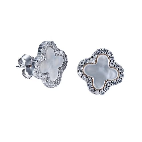 Sterling Silver Clover Studs