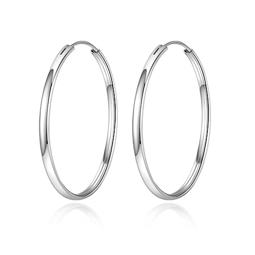 Sterling Silver Large Sleeper Hoops