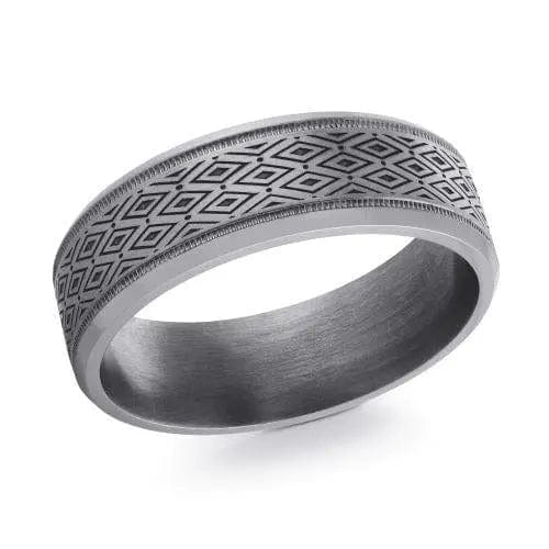 Men's Laser Engraved Tantalum Wedding Band - Biggar Diamonds