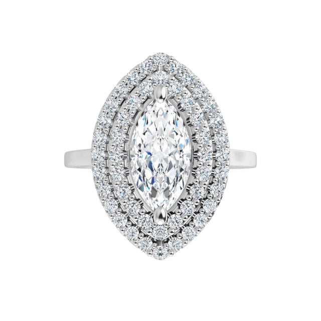 Double Halo Engagement Ring