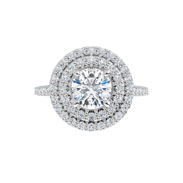Double Halo Engagement Ring