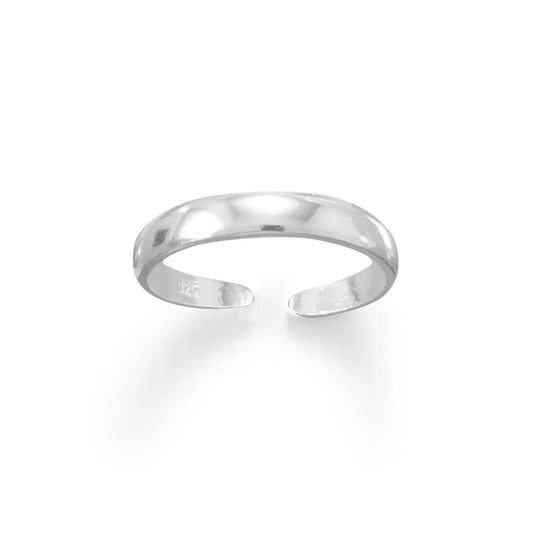 Sterling Silver 3mm Polished Band Toe Ring - Biggar Diamonds