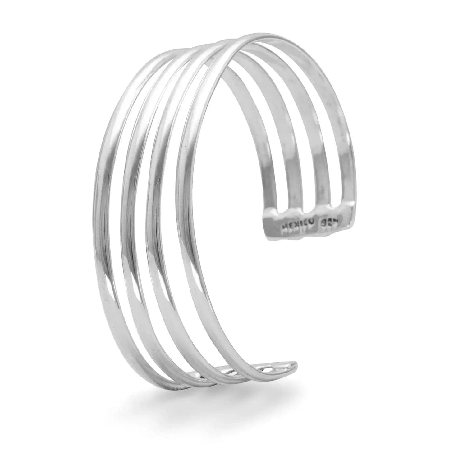 Sterling Silver 4 Row Polished Cuff - Biggar Diamonds