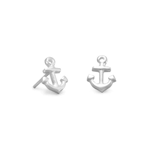 Sterling Silver Anchor Earrings - Biggar Diamonds