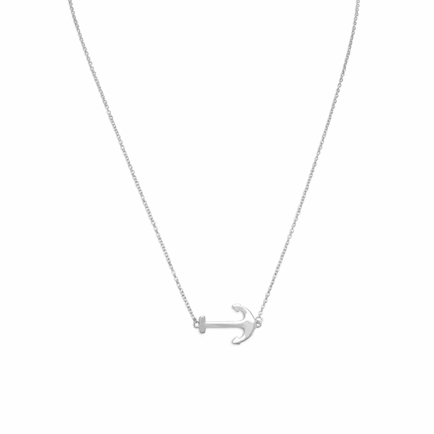 Sterling Silver Anchor Necklace - Biggar Diamonds