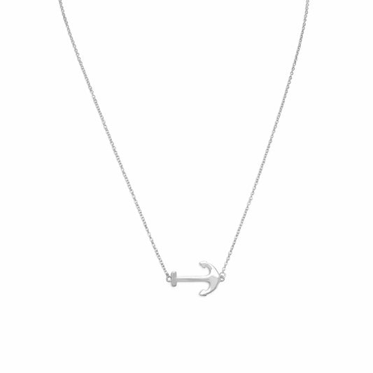 Sterling Silver Anchor Necklace - Biggar Diamonds