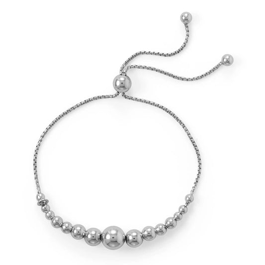 Sterling Silver Bead Bolo Bracelet - Biggar Diamonds