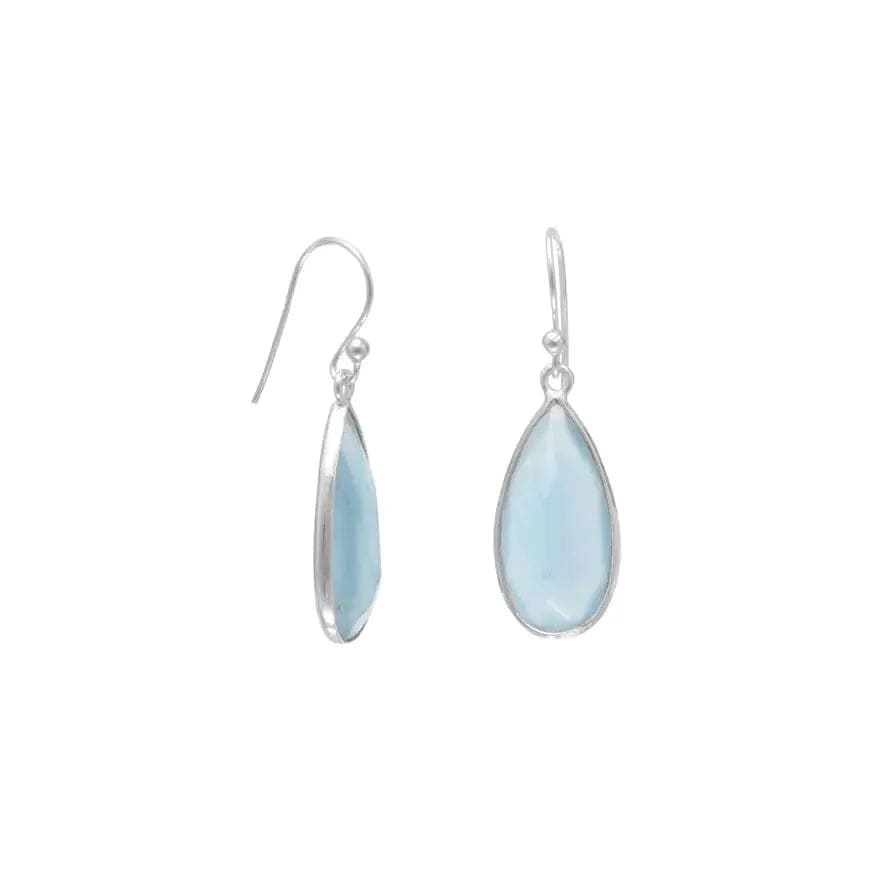 Sterling Silver Blue Chalcedony Dangle Earrings - Biggar Diamonds