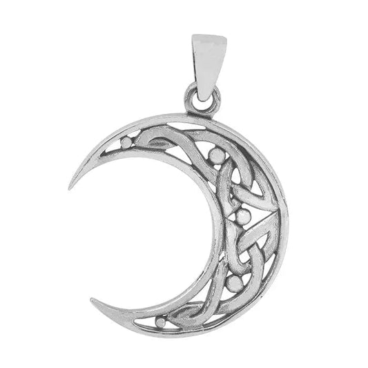 Sterling Silver Celtic Crescent Moon Pendant - Biggar Diamonds